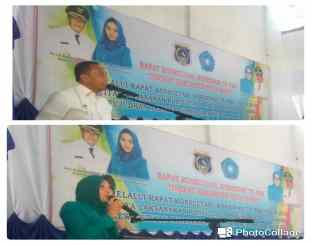 Ketgam : Bupati Mubar Lm Rajiun Tumada dan ketua TP-PKK  Herlina susilawati