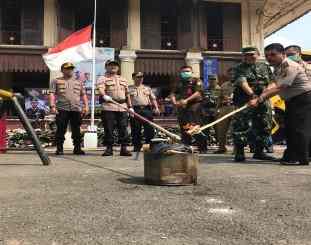 Pemusnahan barang bukti narkoba oleh polres metro jakarta barat