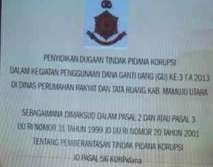 Ketgam : gambar diambil dari proyektor infokus saat gelar perkara