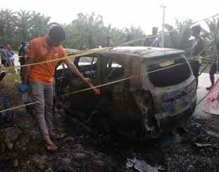 Ketgam : Foto kendaraan yang terbakar