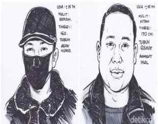 Sketsa wajah pelaku penembakan 