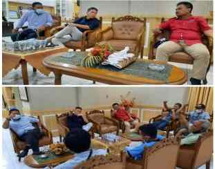 Ketgam : Ketua DPRD Sultra Saat menerima Direktur Eksekutif LKPD Sultra 