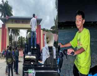 Aliansi Peduli Masyarakat Sultra saat demo di Mapolda Sultra/Dok istimewa 