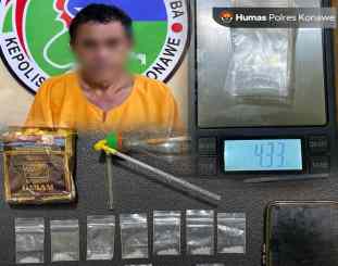 Tersangka RM dan Barang bukti 